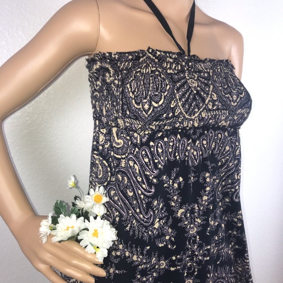 Free People Paisley Floral Tube Top Halter Blouse - Picture 3 of 8